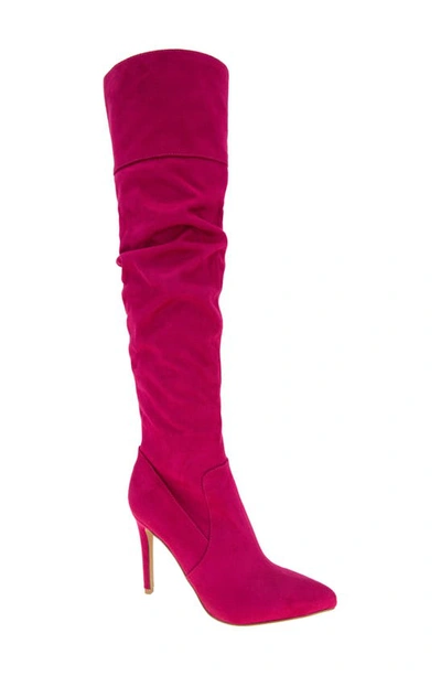 Bcbgeneration Women's Himani Slouch Regular Calf Tall Boot In Viva Pink Microsuede