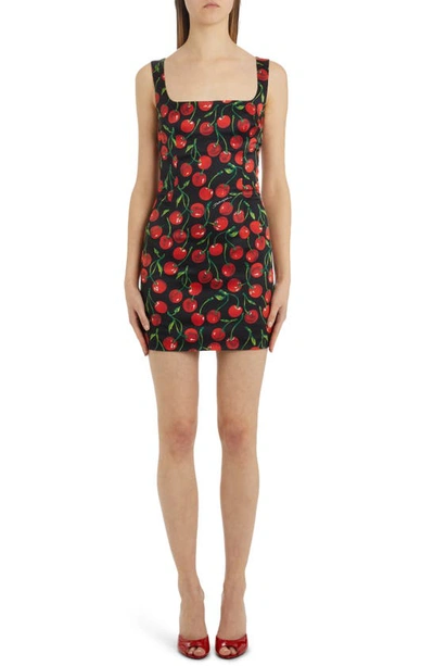 Dolce & Gabbana Printed Stretch-jersey Midi Dress In Red