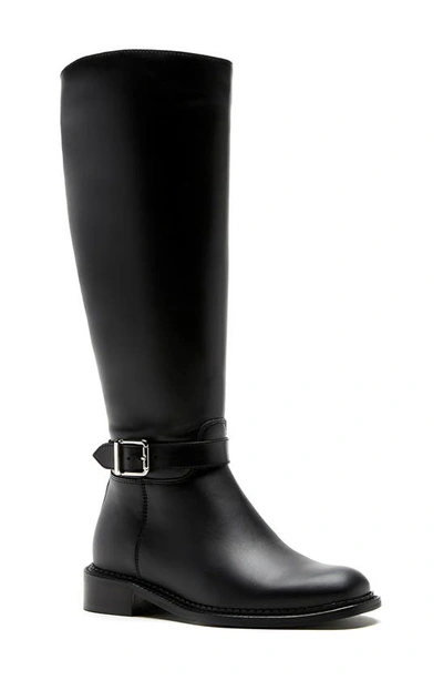 La Canadienne Stevie Leather Biker Knee Boots In Black