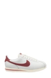 Nike Cortez Sneaker In White/ Cedar-red Stardust-sail