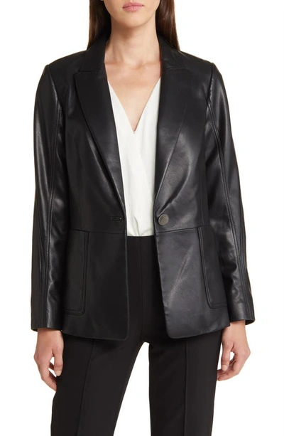 Kobi Halperin Benji Single-button Faux-leather Jacket In Black