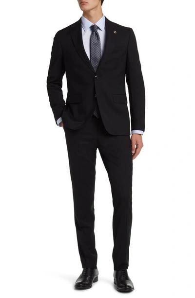 Ted Baker Robbie Extra Slim Fit Wool Suit In Black