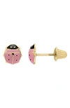 Mignonette 14k Gold Ladybug Stud Earrings In Gold