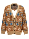 Dsquared2 Dsquared Embroidered Wool Blend Cardigan In Multicolor