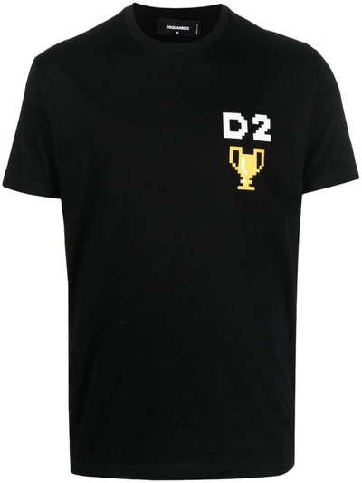 Dsquared2 Man T-shirt Black Size L Cotton