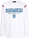 Dsquared2 University-print Long-sleeve T-shirt In White