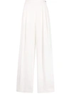 Fabiana Filippi Pleated Wide-leg Trousers In White