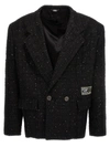 Gcds Tweed Blazer In Black