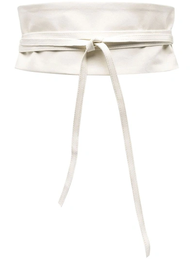 Furling By Giani Geisha Tie-fastening Leather Belt In White