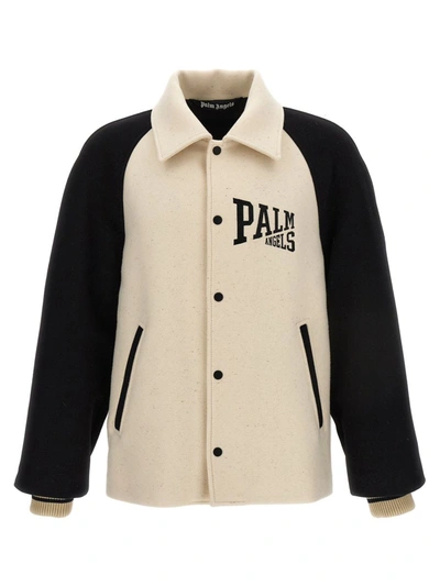 Palm Angels University Casual Jackets, Parka White/black
