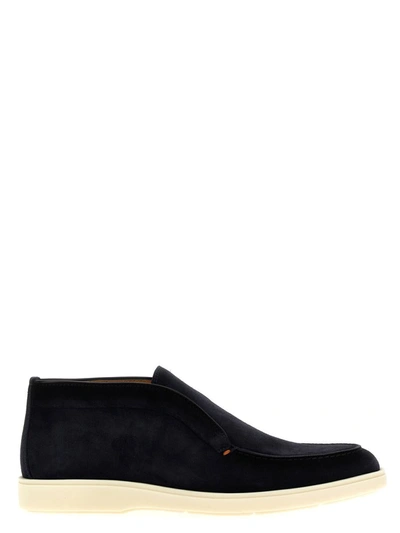 Santoni Ankle Boots Desert Boot Suede In Black