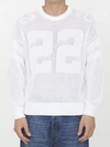 Amiri Men's Tiger Mesh Graphic Crew Sweater In White
