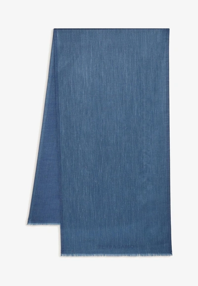 Ferragamo Cashmere Blend Scarf In Denim
