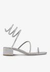 René Caovilla Crystal Embellished Strappy Sandals In Gray