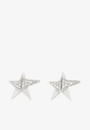 Ferragamo Crystal-embellished Star Earrings In Silver