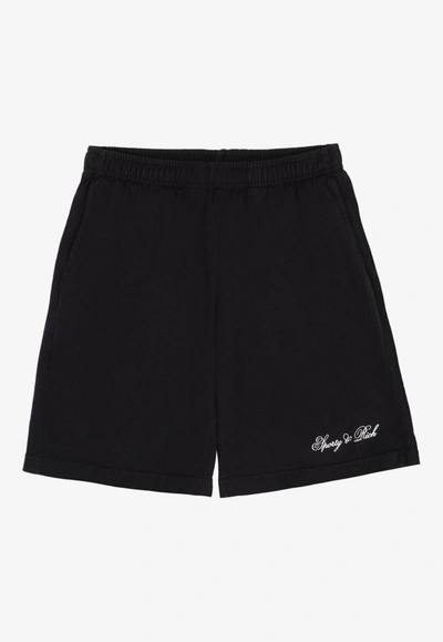 Sporty And Rich Black Cursive Shorts