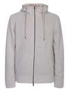 Herno Resort Cardigan In Stocking-stitched Carded Wool In White