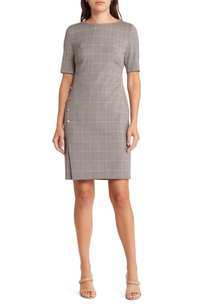 slim fit dress slacks Boss Dironah Virgin Wool Sheath Dress in Charcoal at Nordstrom, Size 0