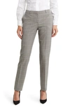 Hugo Boss Tilunana Plaid Wool Pants In Grey Miscellaneous