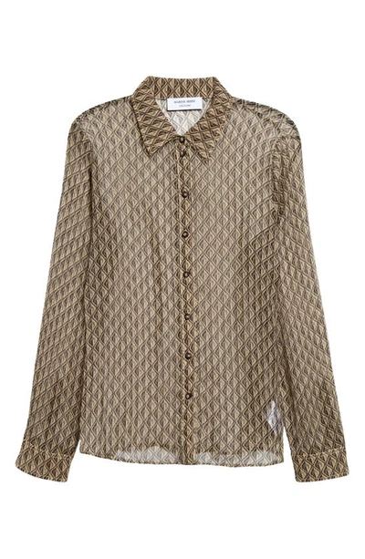 Marine Serre Monn Diamant Silk Blouse In Multi-colored