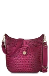 Brahmin Leia Croc Embossed Leather Crossbody Bag In Pomegranate