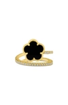 CZ BY KENNETH JAY LANE PAVÉ CLOVER WRAP RING