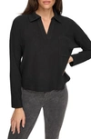 ANDREW MARC SPORT LONG SLEEVE RIBBED TOP