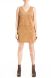 Max Studio Faux Suede Sleeveless Minidress In Vicuna