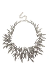 EYE CANDY LOS ANGELES SILVER FALL STATEMENT NECKLACE