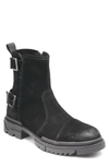 KARL LAGERFELD DOUBLE BUCKLE SUEDE ENGINEER BOOT