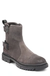 KARL LAGERFELD DOUBLE BUCKLE SUEDE ENGINEER BOOT