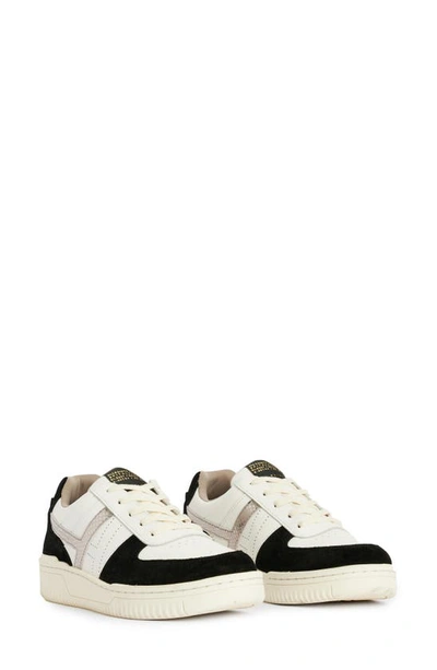 Allsaints Vix Low Top Trainer In White/black/gun