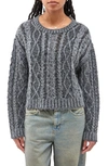 BDG URBAN OUTFITTERS ACID CROP CABLE KNIT SWEATER