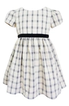 Popatu Cap Sleeve Check Dress In Blue Multi