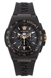 VERSACE GRECA EXTREME SILICONE STRAP CHRONOGRAPH WATCH, 45MM