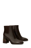 Tory Burch Leather Ankle Bootie In Chocolate Brown
