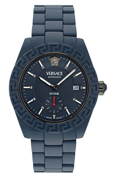 Versace Dv One Automatic 43mm In Blue Ceramic