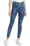 JEN7 BY 7 FOR ALL MANKIND LASER FLORAL HIGH WAIST SKINNY JEANS