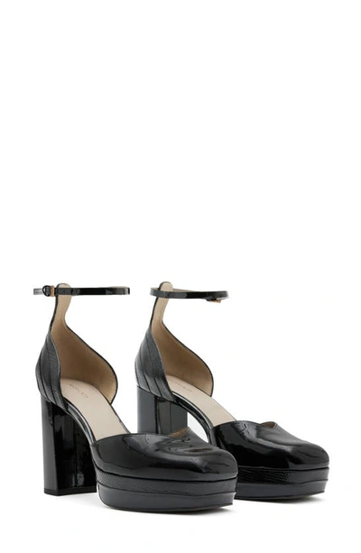 Allsaints Tiffanny Platform Sandal In Black Shine