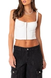 Edikted Women's Isadora Ribbed Corset Top In White