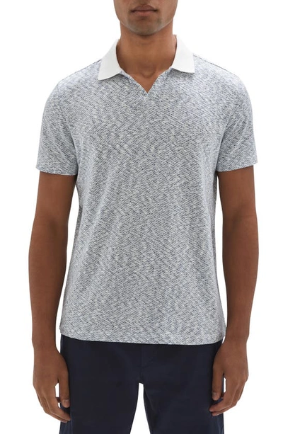 Robert Barakett Dolemite Space Dye Jacquard Johnny Collar Polo In Light Blue