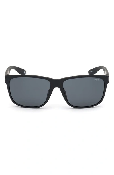Bmw Injected 60mm Square Sunglasses In Black
