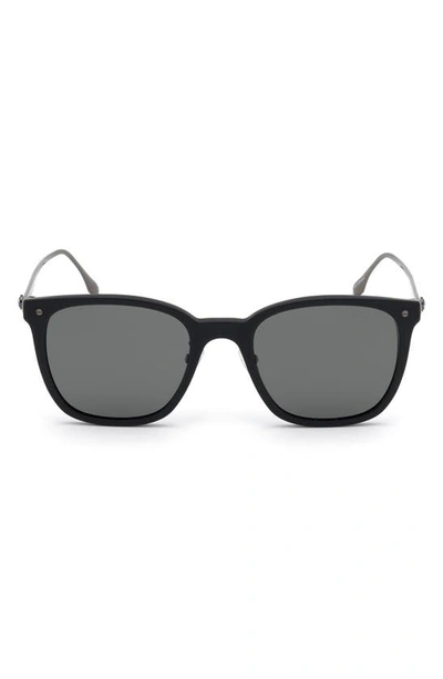 Bmw 55mm Smoke Polarized Sunglasses In Matte Black Smoke Polarized