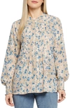 Nydj Pleated Peasant Blouse In Windriver