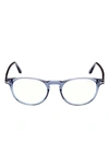 TOM FORD 51MM ROUND BLUE LIGHT BLOCKING OPTICAL GLASSES