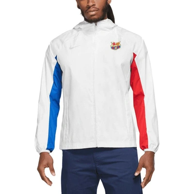 Nike White Barcelona Awf Raglan Full-zip Hoodie Jacket