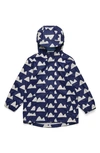 Snapper Rock Boys Toddler, Child Navy Peak To Peak Recycled Waterproof Raincoat In Navy