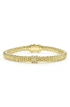 Lagos 18k Yellow Gold Embrace Diamond X Caviar Bead Bracelet In Gold