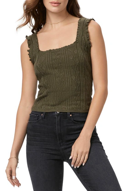 Paige Fosca Cable-knit Tank Top In Green