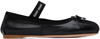 Miu Miu Black Leather Ballerina Flats In F0002 Black